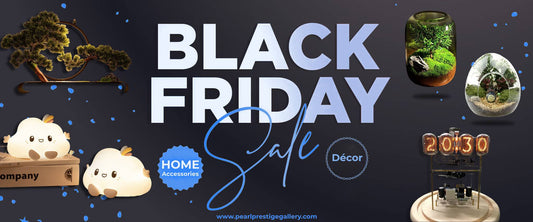 Festive home decor banner showcasing Black Friday discounts on seasonal items