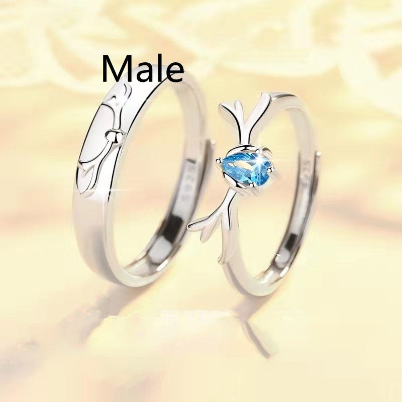 Couple A Pair Of Simple Men And Women Rings - prestigepearls