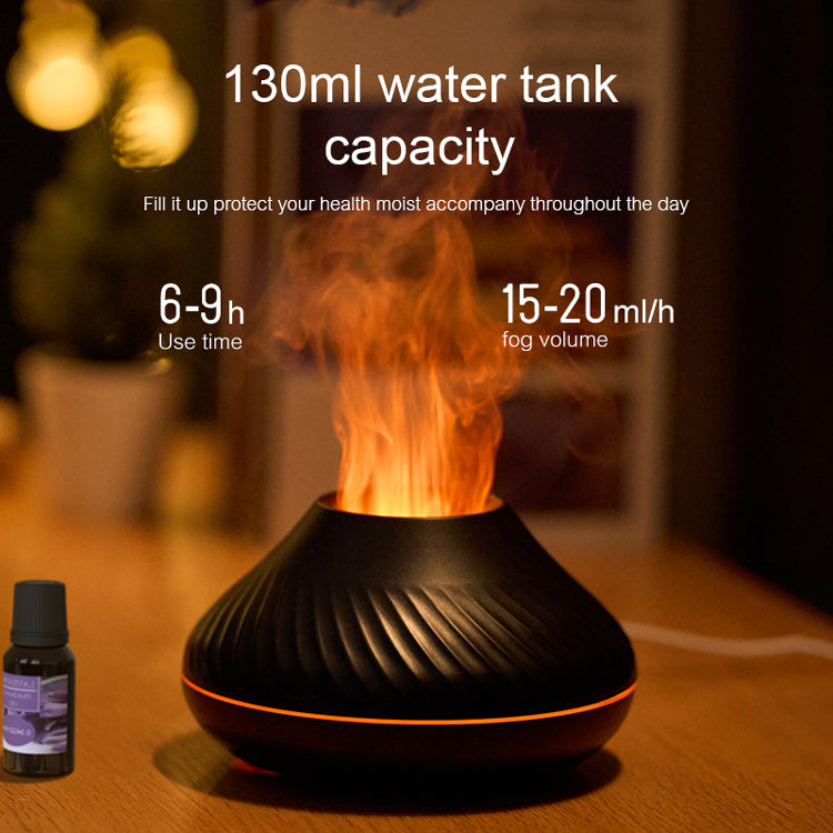 Newest RGB Flame Aroma Diffuser 130Ml 3d Colorful Flame Humidifier Fire Volcano Diffuser Flame - Prestige Pearls