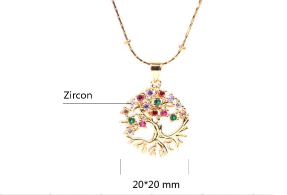 Colorful Tree Of Life Pendant Necklace PrestigePearls