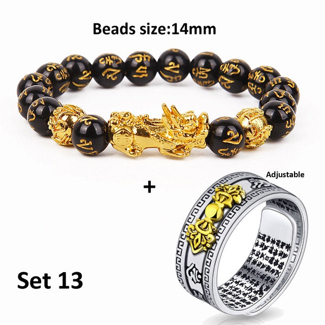 Unisex Chinese Feng Shui Pixiu Bracelet Ring - prestigepearls