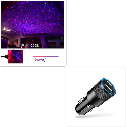 Star Light Projector Party Lights USB LED Light Interior Lighting LED Interior Car Lights Starry Sky Galaxy Night Lights - prestigepearls