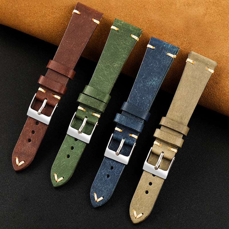 20MMX16MM Vintage Leather Men's Watch Strap