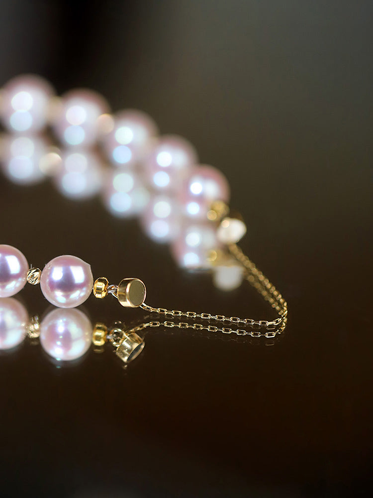 Blue Rose Laser 18K Gold Pearl Bracelet PrestigePearls