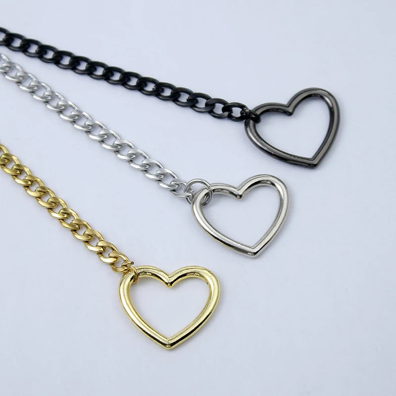 New chock and key 2024 necklace, Slip Chain Necklace Heart O-Ring Rock Cuban Long Necklace PrestigePearls