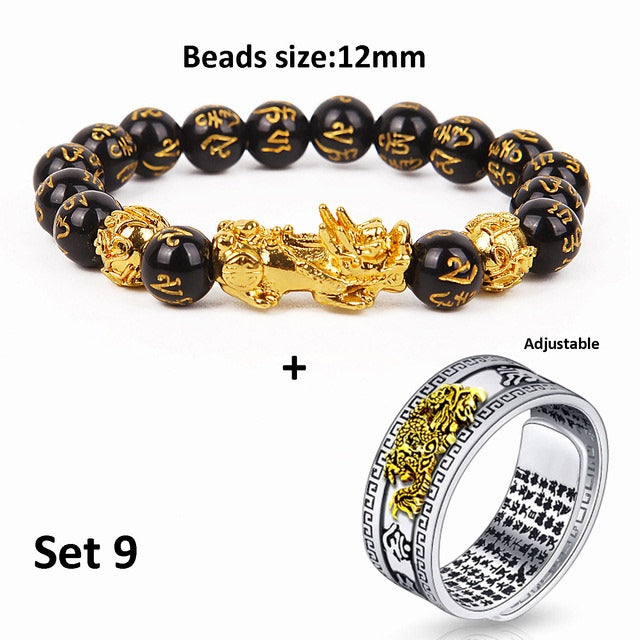 Unisex Chinese Feng Shui Pixiu Bracelet Ring - prestigepearls