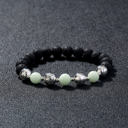 NightGlow Volcanic Bracelet _ Black Volcanic Stone Bracelet Luminous Bead Bracelet PrestigePearls