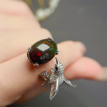 Natural Black Opal Ring For Women PrestigePearls