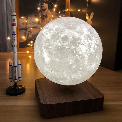 Customized Creative 3D Magnetic Levitation Moon Lamp Night Light Rotating Led Moon Floating Lamp - prestigepearls