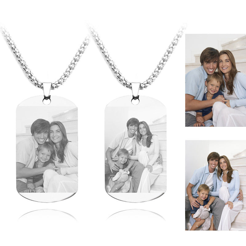 Personalized Nameplate Custom Name Photo Necklace Custom Jewelry Stainless Steel Necklace PrestigePearls