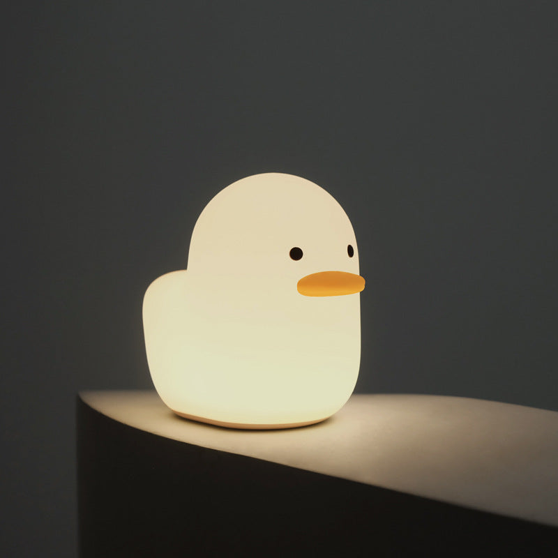 Nordic Cute Lovely Cartoon Dull Duck Led Night Light Silicone USB Charging NightLight Holiday Gifts Kids Room Bedside Bedroom - prestigepearls