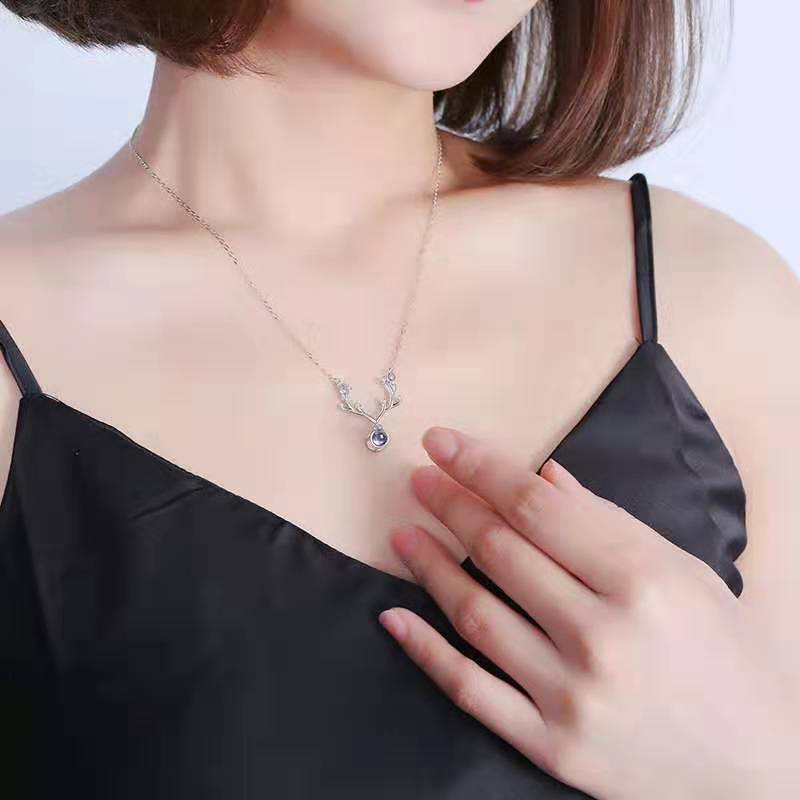 Customize Stainless Steel Accessories Projection Letter Crystal Pendant Necklace PrestigePearls