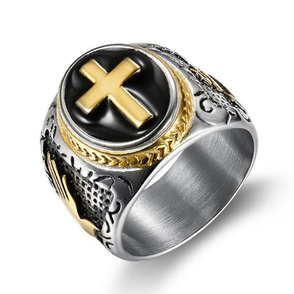 Men's Ring Black Epoxy God's Finger Ring - prestigepearls