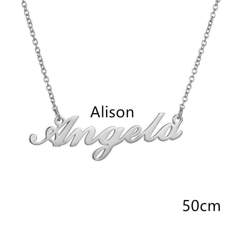 Necklace Alloy Pendant Font Fascinating Pendant Custom Name Necklace Personalized Necklace PrestigePearls