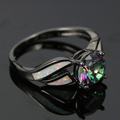 Cubic Ring Colorful Crystal Ring - prestigepearls