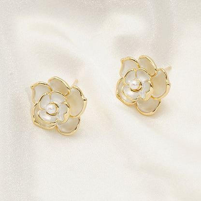 Drop Oil Golden Earrings Simple And Delicate Pearl Earrings PrestigePearls