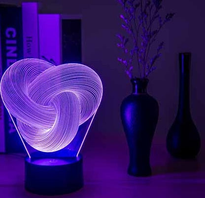 Twist Abstract LED 3D Night Light Touch Colorful Acrylic 3D Table Lamp Decoration Lighting Baby Sleeping Mood Lamp Best Gift PrestigePearls