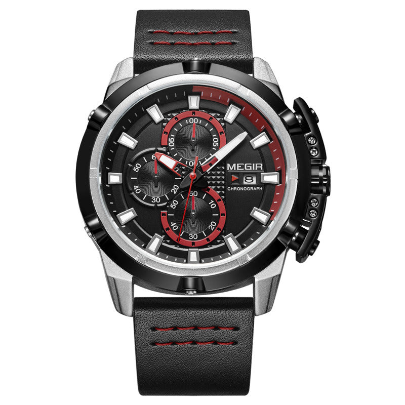 MEGIR 2062-- Multifunctional chronograph calendar quartz watch PrestigePearls