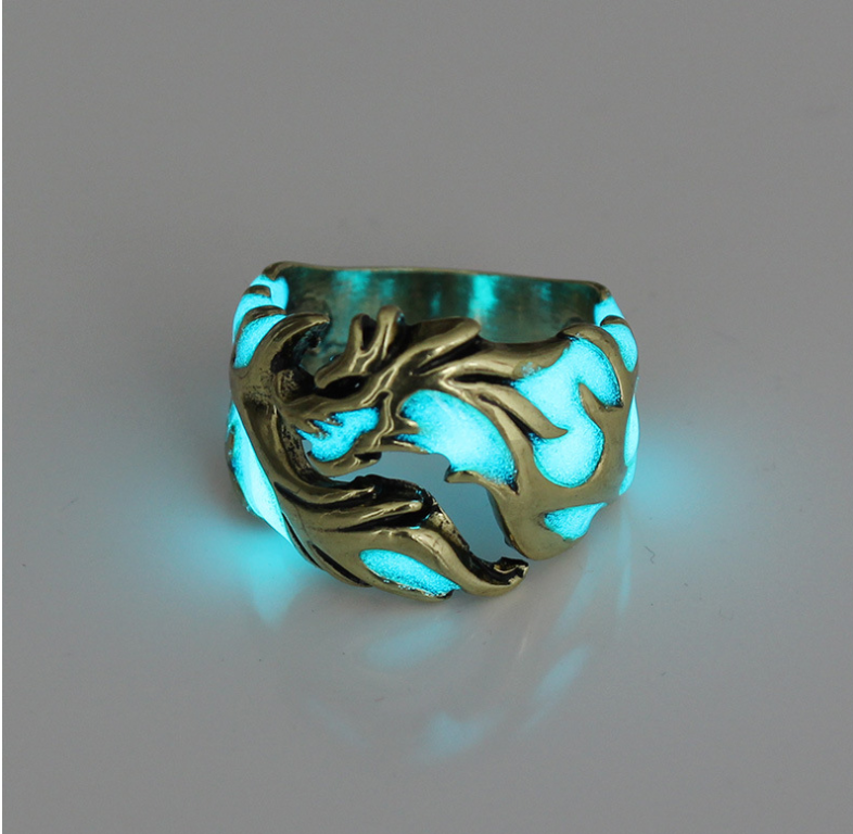 Vintage Men's Rings Fashion Dragons Adjustable Rings Personalized Night Lights - prestigepearls