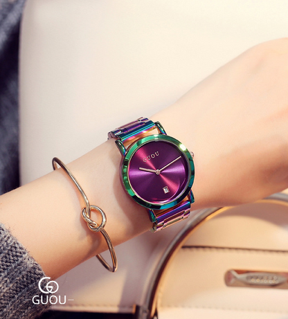 Spectrum Steel Watch GUOU__ Colorful steel belt watch PrestigePearls