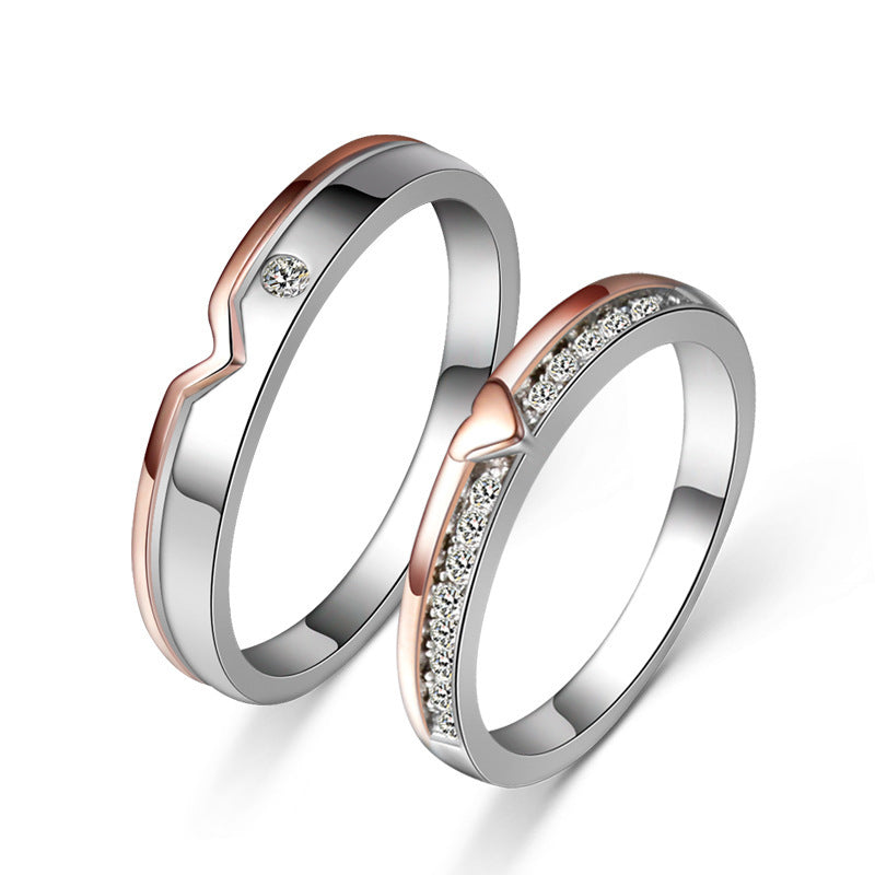 925 Sterling Silver Romantic Couple Rings For Men And Women - prestigepearls