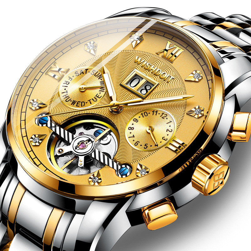 WISHDOIT 8809-- Luminous Diamond Tourbillon Hollow Automatic Mechanical Watch PrestigePearls