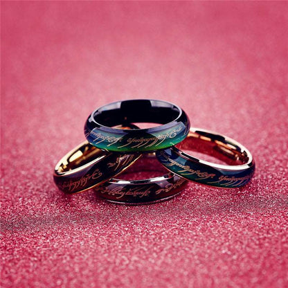 Color-changing Couple Titanium Steel Lord Of The Rings Ring - prestigepearls