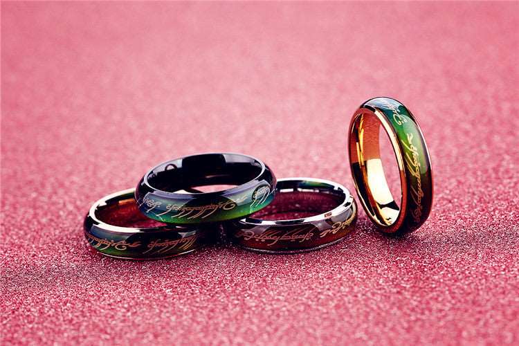 Color-changing Couple Titanium Steel Lord Of The Rings Ring - prestigepearls