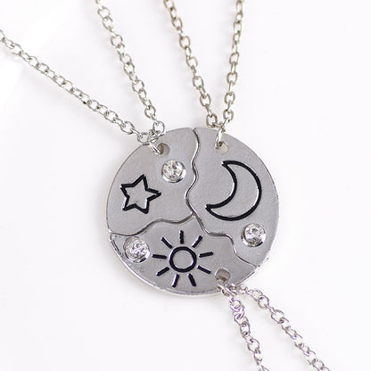 Sun, Moon And Star Pendant Set, Best Friend, Best friend, Friendship Couple Necklace, Fashion Jewelry PrestigePearls