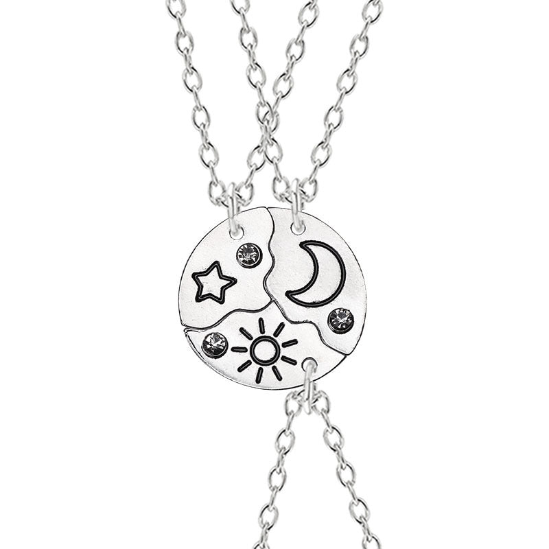 Sun, Moon And Star Pendant Set, Best Friend, Best friend, Friendship Couple Necklace, Fashion Jewelry PrestigePearls