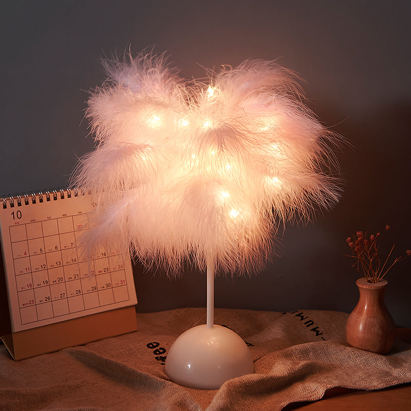 PlumeGlow-Feather Lamp Nordic Desk Lamp PrestigePearls