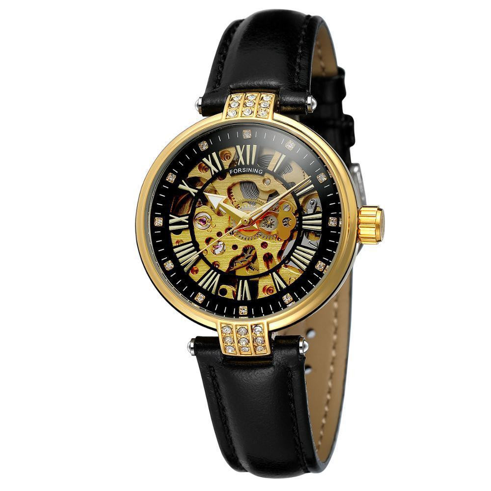 Ladies Fashion Casual Hollow Waterproof Automatic Mechanical Watch PrestigePearls