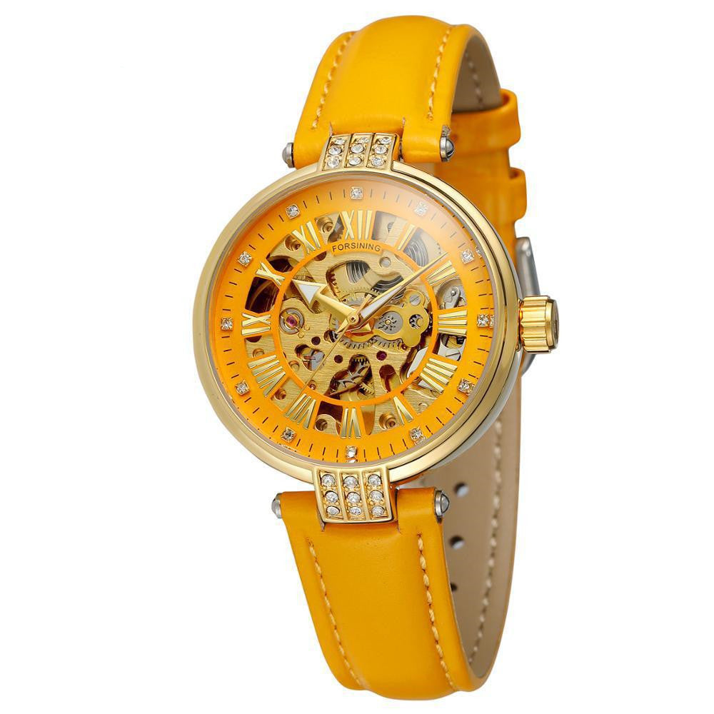 Ladies Fashion Casual Hollow Waterproof Automatic Mechanical Watch PrestigePearls