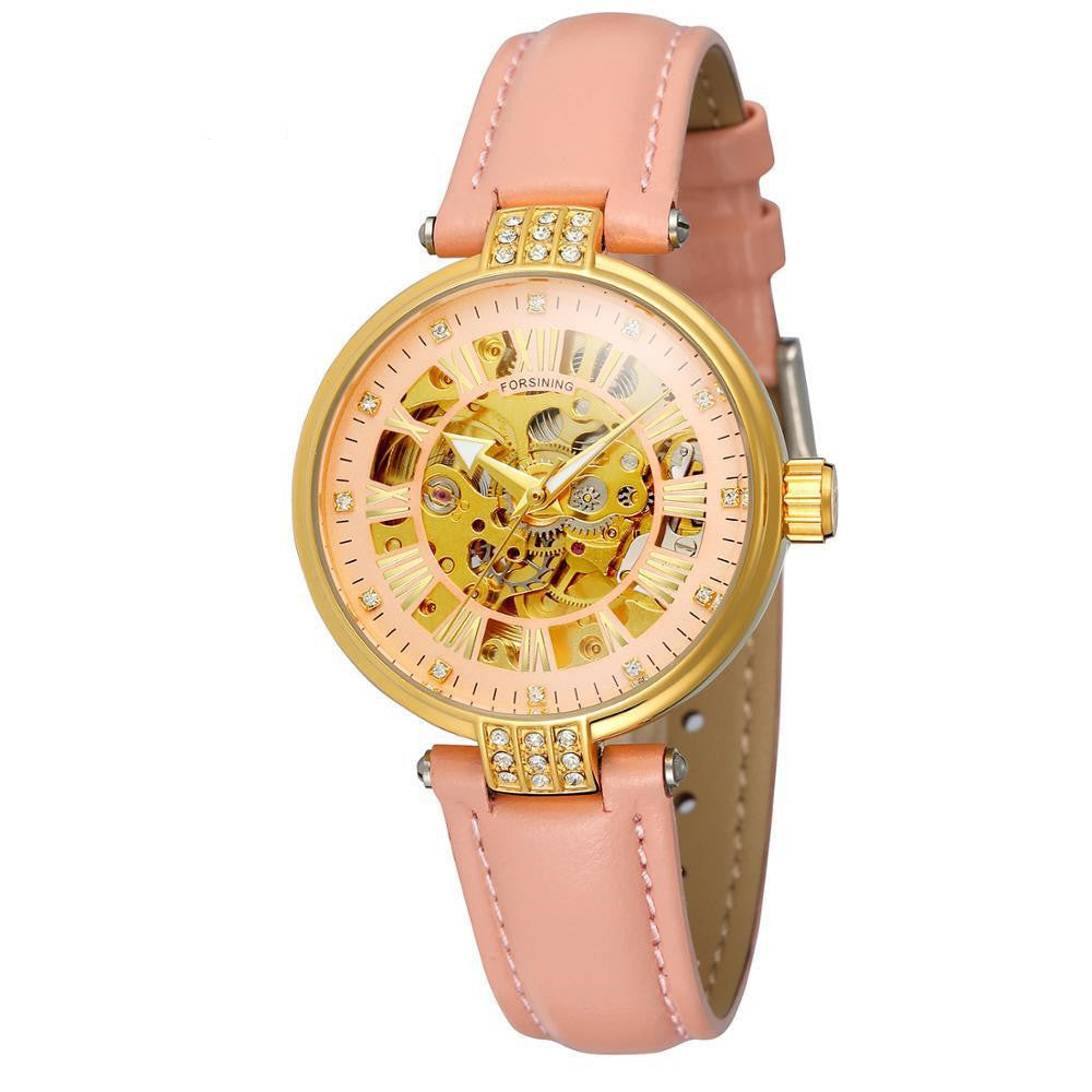 Ladies Fashion Casual Hollow Waterproof Automatic Mechanical Watch PrestigePearls