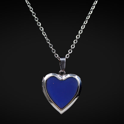 Heart Mood Locket Necklace Color Changing Pendant Necklace Stainless Steel Chain PrestigePearls