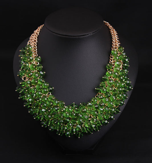 All Handmade Crystal Glass Multi-Layer Short Clavicle Heavy Industry Necklace PrestigePearls