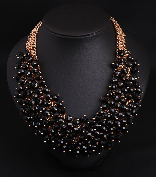 All Handmade Crystal Glass Multi-Layer Short Clavicle Heavy Industry Necklace PrestigePearls