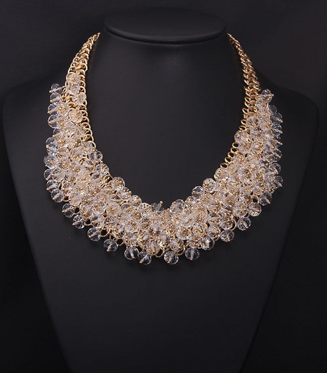 All Handmade Crystal Glass Multi-Layer Short Clavicle Heavy Industry Necklace PrestigePearls