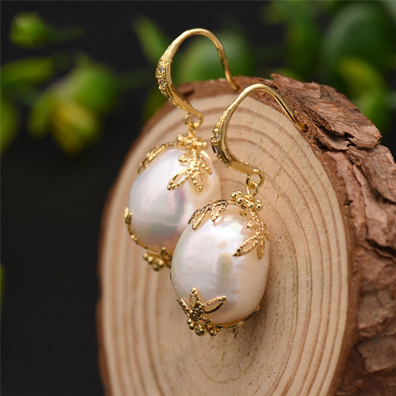 Natural Freshwater Pearl Earrings Baroque Pearl Earrings PrestigePearls