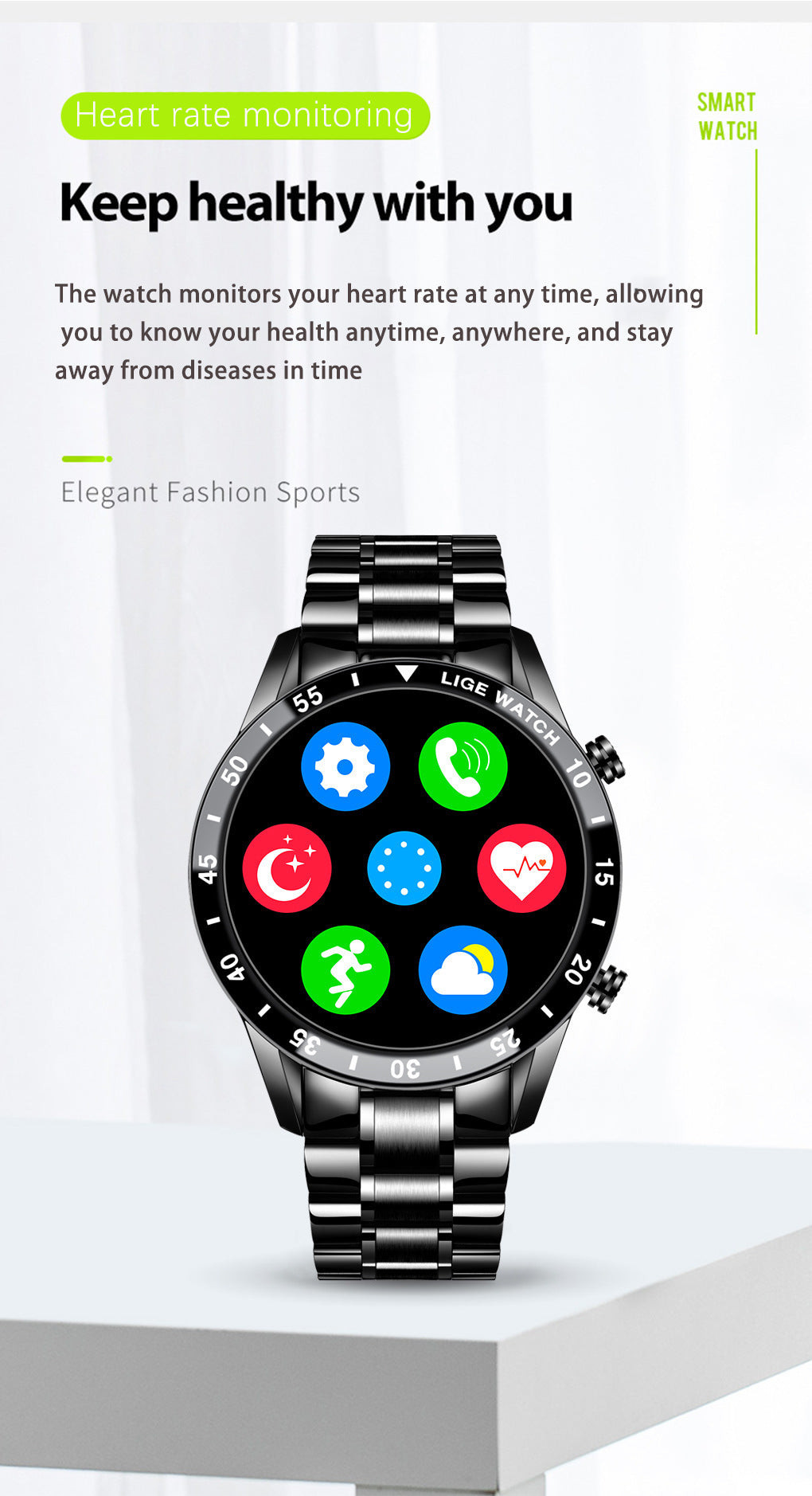 Lige's New Smart Watch Upgrade Smart Wearable Watch PrestigePearls