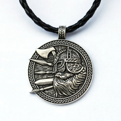 Nordic Viking Odin Necklace Pirate Soldier Sword And Axe Amulet Pendant Necklace - prestigepearls