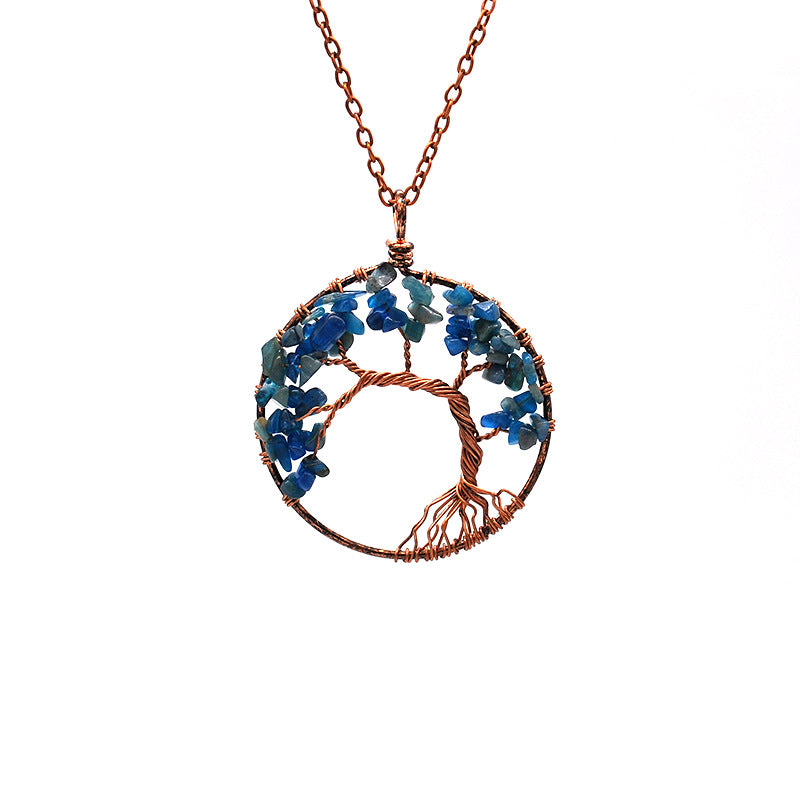 Tree Of Life Pendant Necklace Copper Crystal Natural Stone Necklace PrestigePearls