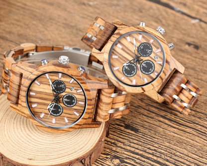 Wooden quartz watch fashion couple Watch PrestigePearls