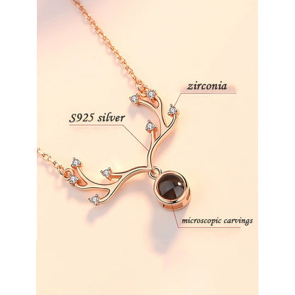 Customize Stainless Steel Accessories Projection Letter Crystal Pendant Necklace PrestigePearls