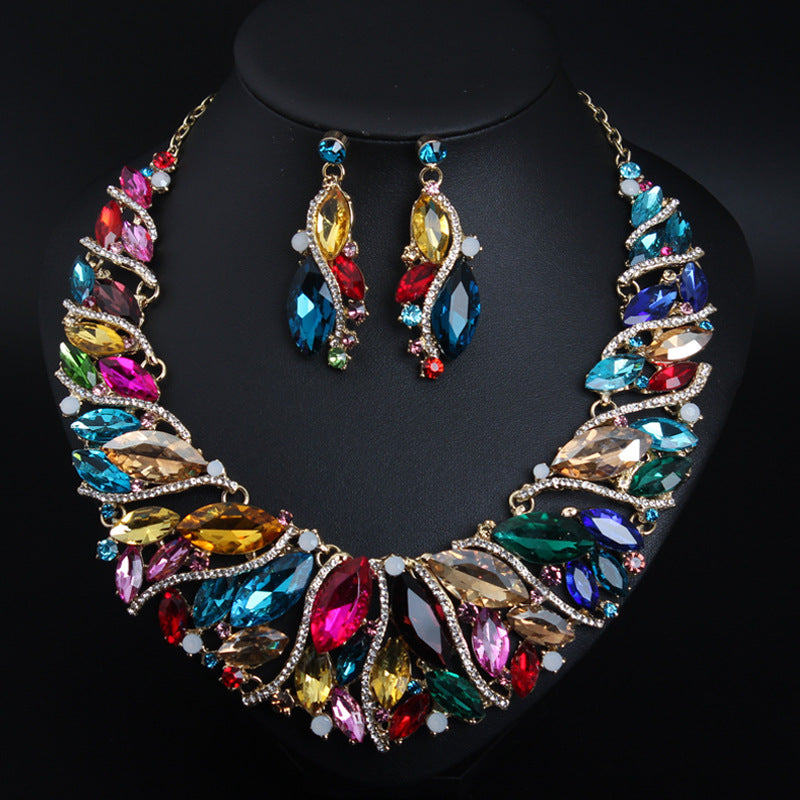 Women's Crystal Necklace Earring Set PrestigePearls