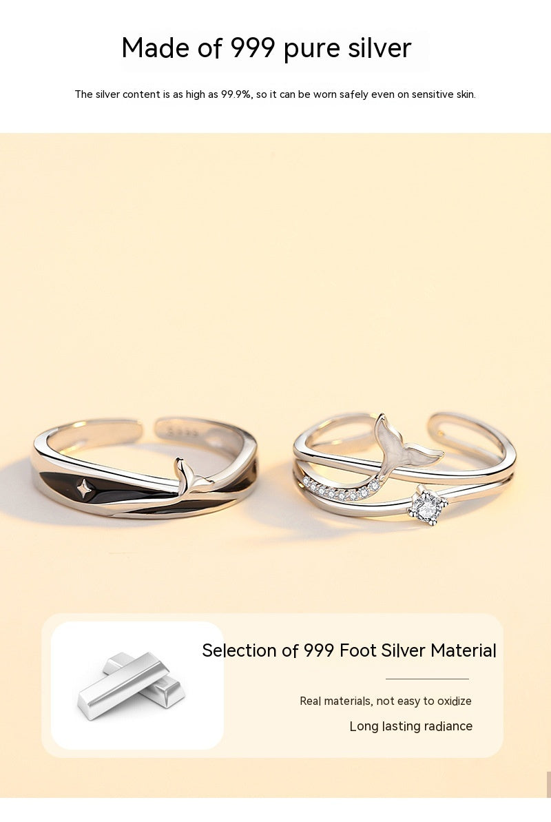 Personality Fashion 999 Pure Silver You Have Couple Rings - prestigepearls