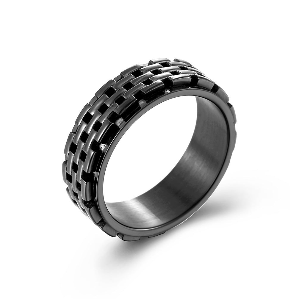 Personality Hollow Out Titanium Steel Spinning Ring PrestigePearls