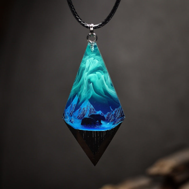 Aurora Resin Luminous Pendant Necklace PrestigePearls