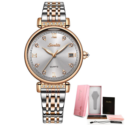 SUNKTA ladies quartz watch waterproof watch PrestigePearls