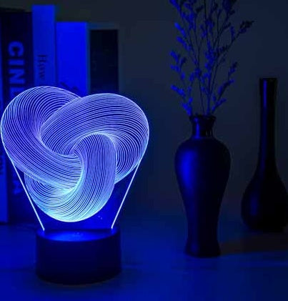 Twist Abstract LED 3D Night Light Touch Colorful Acrylic 3D Table Lamp Decoration Lighting Baby Sleeping Mood Lamp Best Gift PrestigePearls